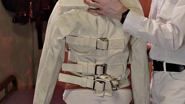 Bondage subject bound and fucked by dom during class