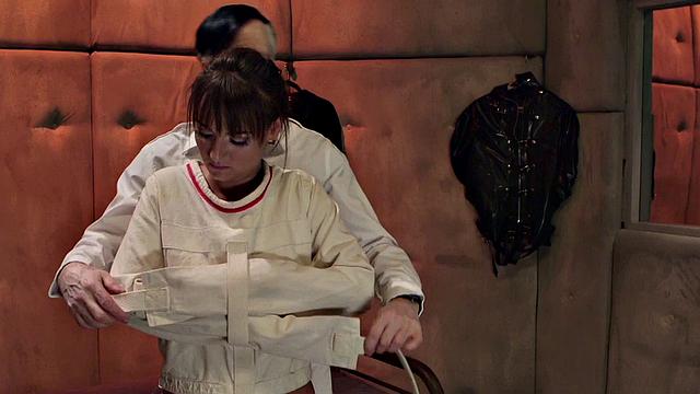 Bondage subject bound and fucked by dom during class