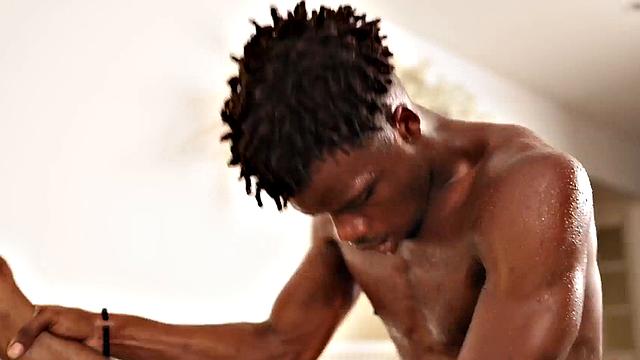 Bottom stud analdrilled by his BF after deepthroat