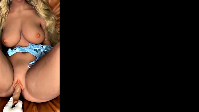 Blonde sex robot with big boobs and pussy