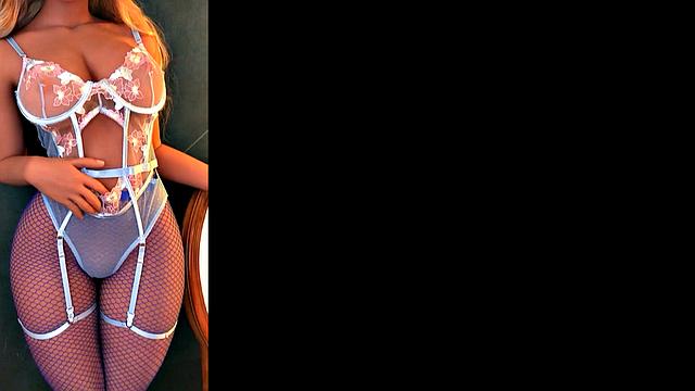 Blonde sex robot with big boobs and pussy