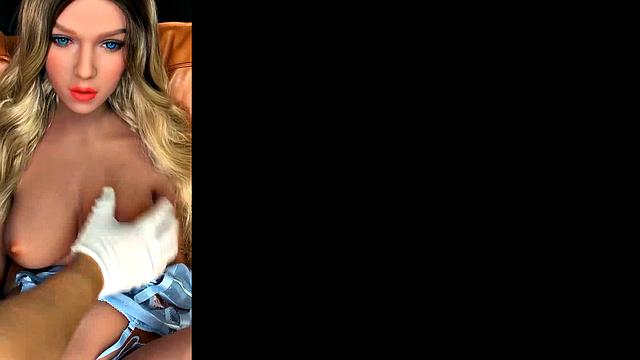 Blonde sex robot with big boobs and pussy