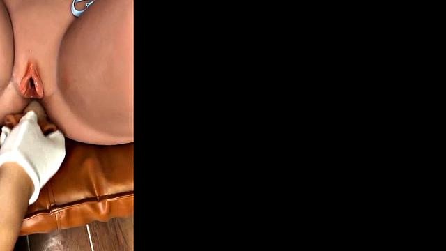 Blonde sex robot with big boobs and pussy