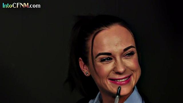 Naughty CFNM babes cocksucking lucky man