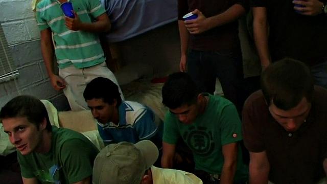 Straight college stud fucked in dormitory for fraternity