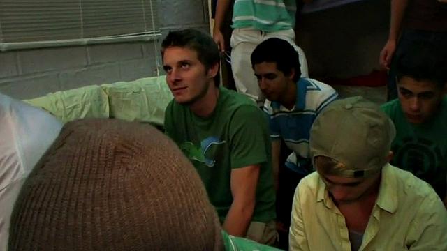 Straight college stud fucked in dormitory for fraternity