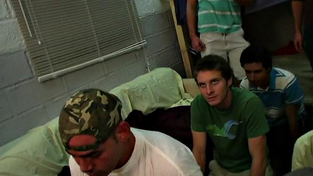 Straight college stud fucked in dormitory for fraternity