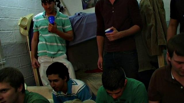 Straight college stud fucked in dormitory for fraternity