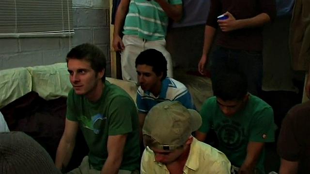 Straight college stud fucked in dormitory for fraternity