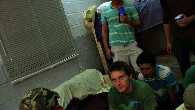 Straight college stud fucked in dormitory for fraternity
