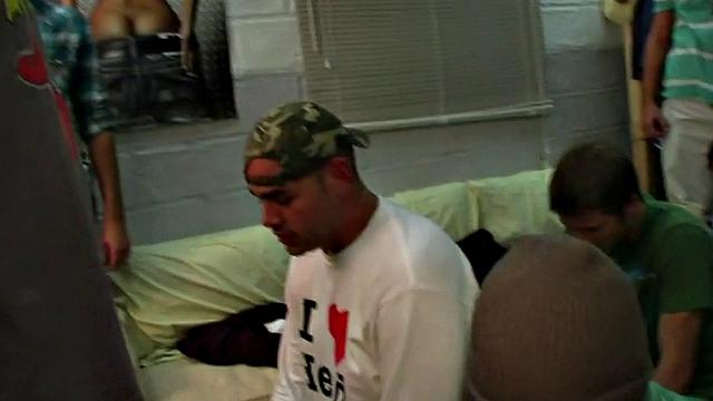 Straight college stud fucked in dormitory for fraternity