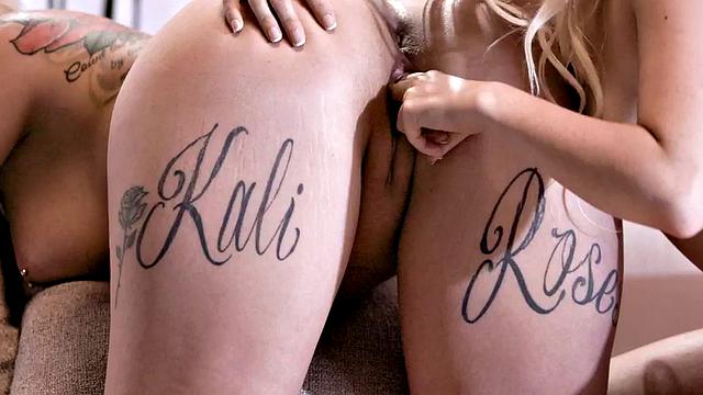 Fingering lesbians eating pussies after kissing