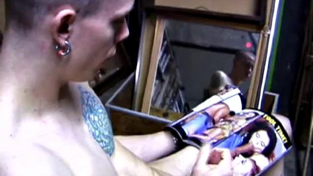 Returning home from work, Shane grabs a porn magazine and heads for the garage. There, he strokes his hard cock, while eating his pre-cum, and then pumps onto his belly.