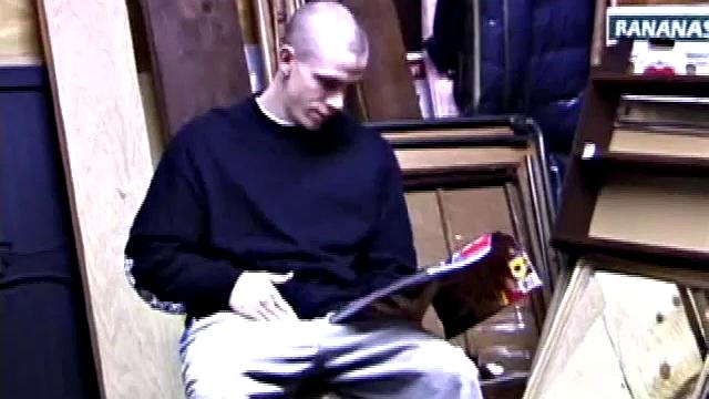 Returning home from work, Shane grabs a porn magazine and heads for the garage. There, he strokes his hard cock, while eating his pre-cum, and then pumps onto his belly.