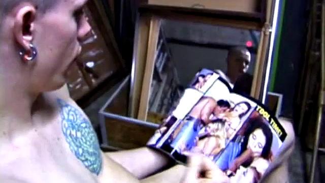 Returning home from work, Shane grabs a porn magazine and heads for the garage. There, he strokes his hard cock, while eating his pre-cum, and then pumps onto his belly.