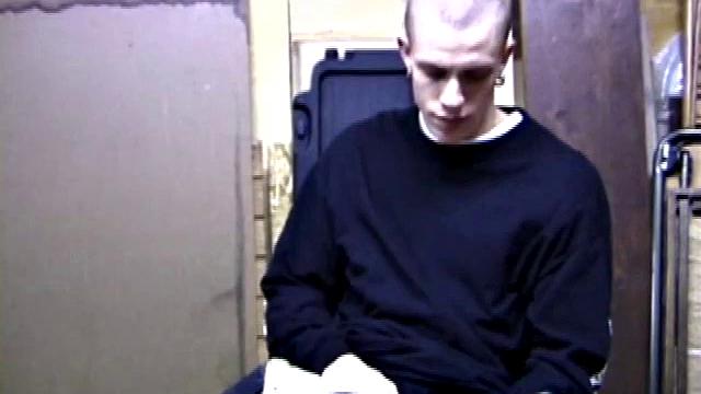 Returning home from work, Shane grabs a porn magazine and heads for the garage. There, he strokes his hard cock, while eating his pre-cum, and then pumps onto his belly.