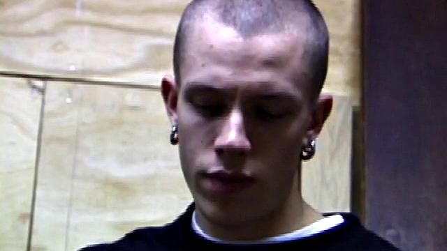 Returning home from work, Shane grabs a porn magazine and heads for the garage. There, he strokes his hard cock, while eating his pre-cum, and then pumps onto his belly.