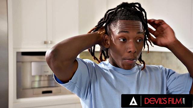 DEVILS FILM - Naughty Stepmom Wants Stepson's Black Cock in Her Mouth And Wet Pussy