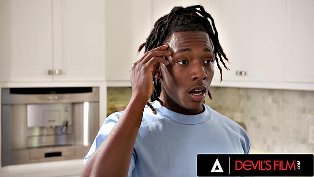 DEVILS FILM - Naughty Stepmom Wants Stepson's Black Cock in Her Mouth And Wet Pussy