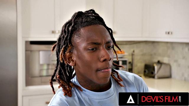 DEVILS FILM - Naughty Stepmom Wants Stepson's Black Cock in Her Mouth And Wet Pussy