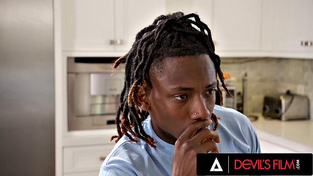 DEVILS FILM - Naughty Stepmom Wants Stepson's Black Cock in Her Mouth And Wet Pussy