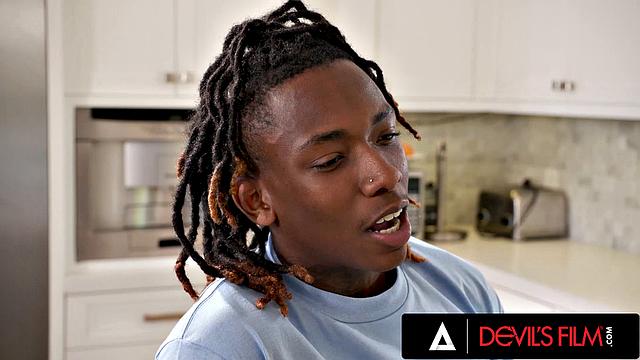 DEVILS FILM - Naughty Stepmom Wants Stepson's Black Cock in Her Mouth And Wet Pussy