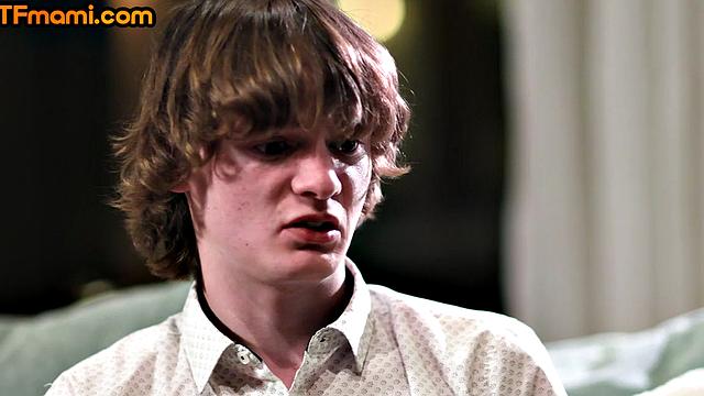 Big-titted stepmom cockriding stepson after teasing