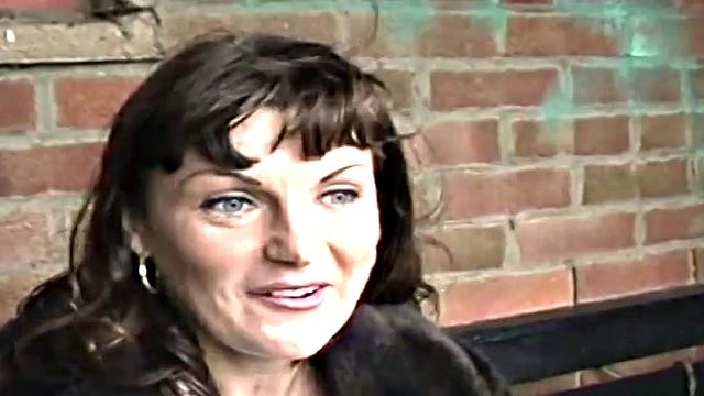 English milf persuaded to flash outside