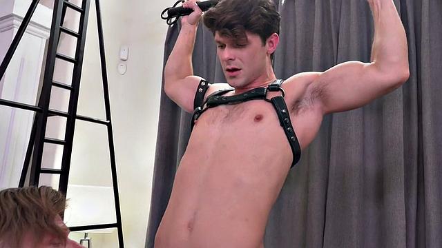 Fisting jock fists and bareback BF in leather harness