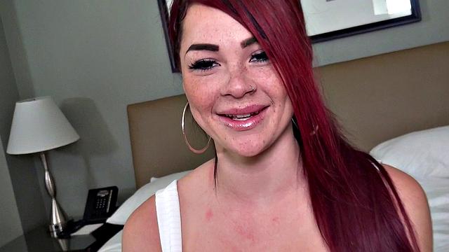 Freckle Face Redhead Takes a Messy Facial