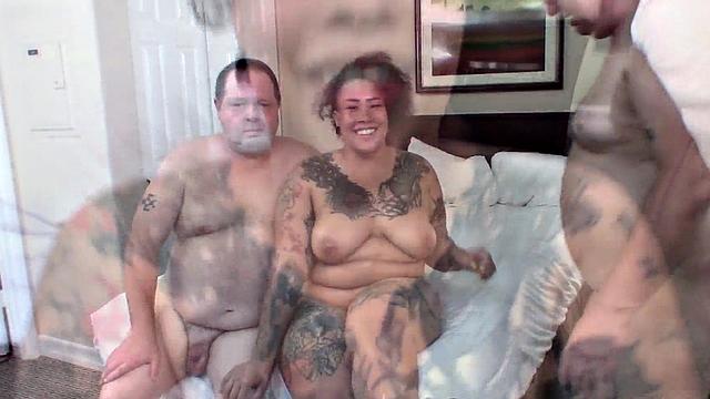 BBW amateur cunt plowed in trio