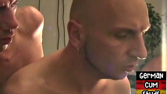 Amateur German sucks cock in homemade 3some