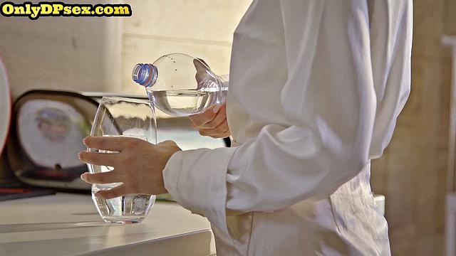 Blonde cutie gets both holes fucked