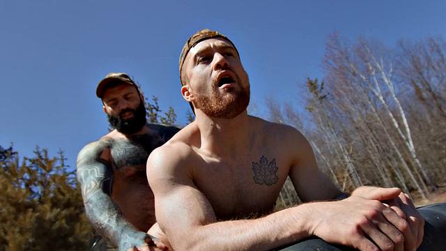 Dominant hunter barebacks bottom outdoor