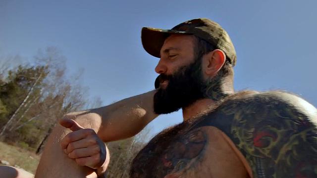 Dominant hunter barebacks bottom outdoor