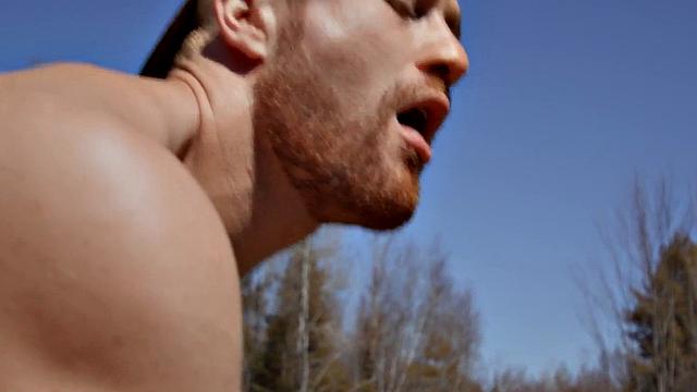 Dominant hunter barebacks bottom outdoor