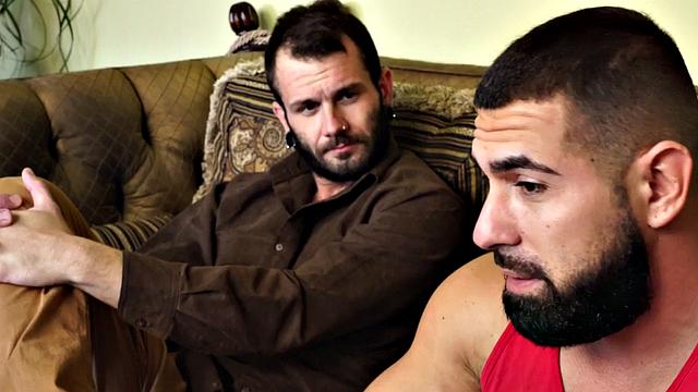 Rimming hunk barebacks his tattooed and pierced BF