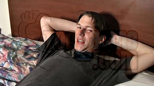 Aaron Jackson explodes all over his own feet and can't hold back the pleasure