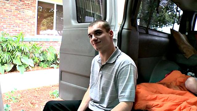 Amateur fooled stud fucks gay twink in bus till cumshot