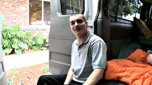 Amateur fooled stud fucks gay twink in bus till cumshot