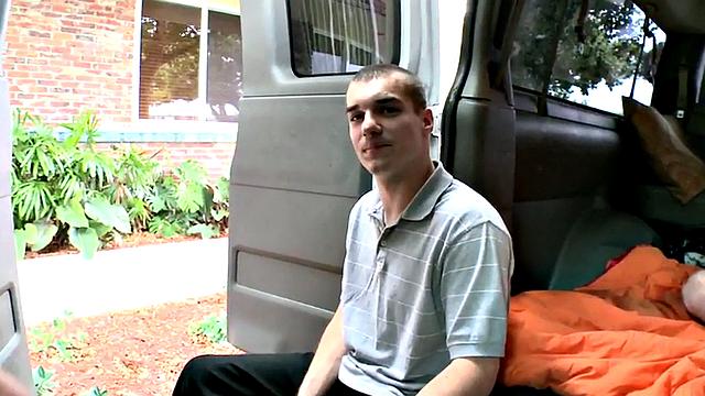 Amateur fooled stud fucks gay twink in bus till cumshot