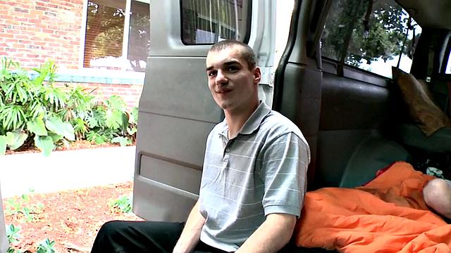 Amateur fooled stud fucks gay twink in bus till cumshot