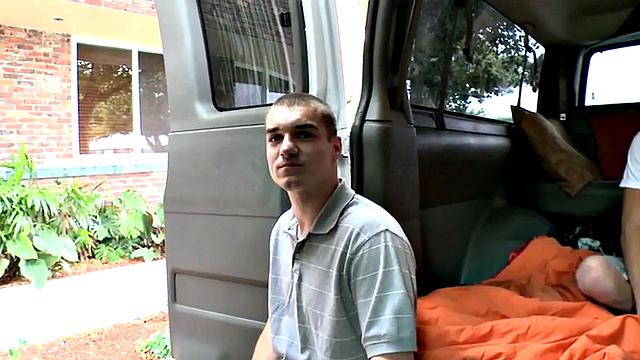 Amateur fooled stud fucks gay twink in bus till cumshot