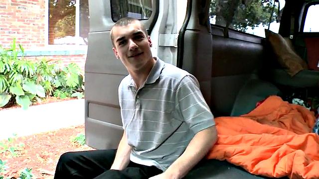 Amateur fooled stud fucks gay twink in bus till cumshot