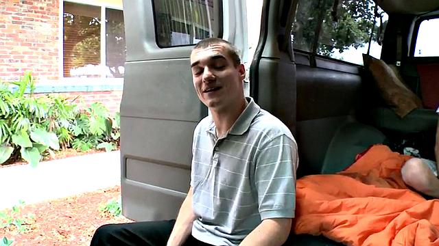 Amateur fooled stud fucks gay twink in bus till cumshot