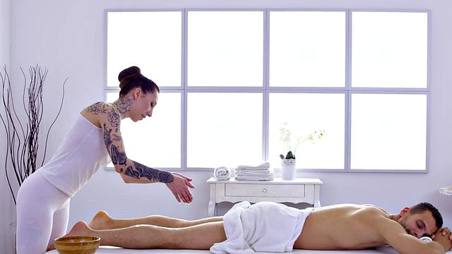 Slutty massaging bae loves fucking hard on big dick