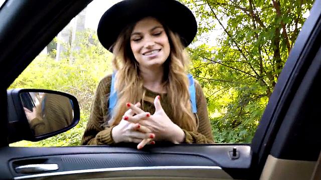 Classy babe picked up deepthroating and riding cock