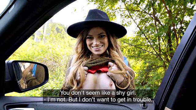 Classy babe picked up deepthroating and riding cock