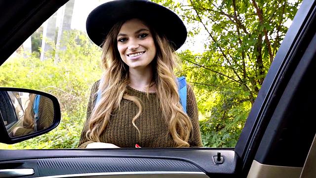 Classy babe picked up deepthroating and riding cock