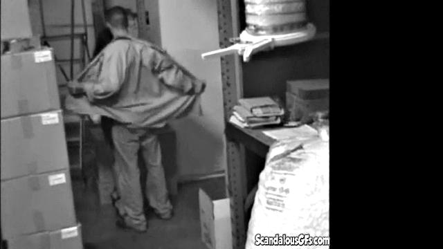 Hot Sexy Babe Sucking and Fucking at the stock room